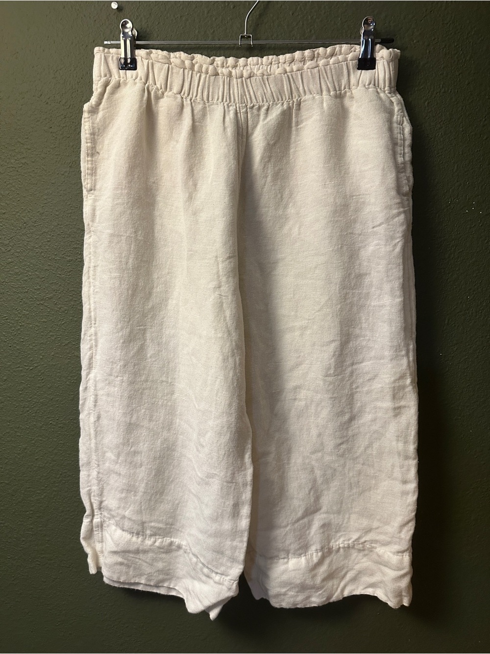 Brixton Cream Wide-Leg Linen Pants